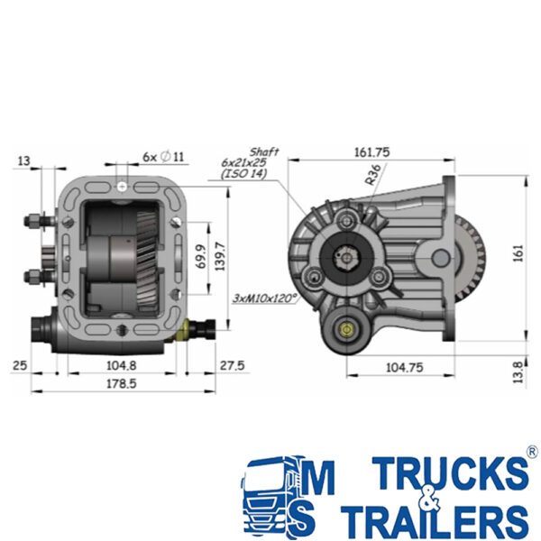 PTO Включвател OMFB за скоростна кутия ZF 6S300 / 6S350 2832.6 - MS Trucks